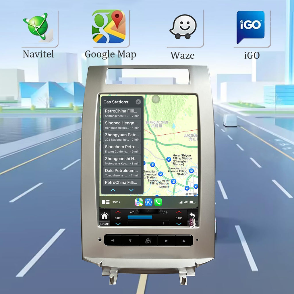 for Acura RL 2004-2012 Android 14 Radio Tesla Style 9.7-Inch IPS Touch Screen Stereo with Bluetooth 5.0 Carplay/Android Auto GPS Navigation for Car Multimedia Player with HD Rear-View Camera