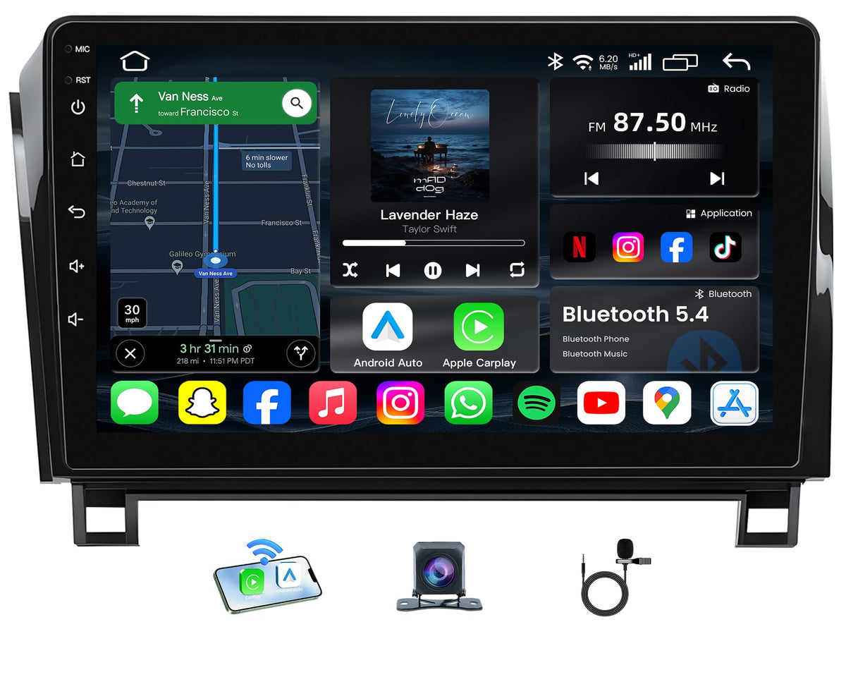 for Toyota Tundra 2007-2013 Sequoia 2008-2018 Car Radio Stereo Upgrade: