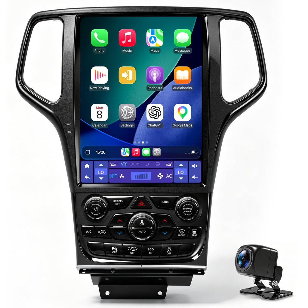 12.95" Car Radio Stereo Upgrade for Grand Cherokee 2014-2022,Wireless CarPlay Android Auto,Android 13 Head Unit with WiFi SWC GPS 1080P Backup Camera 4+64GB