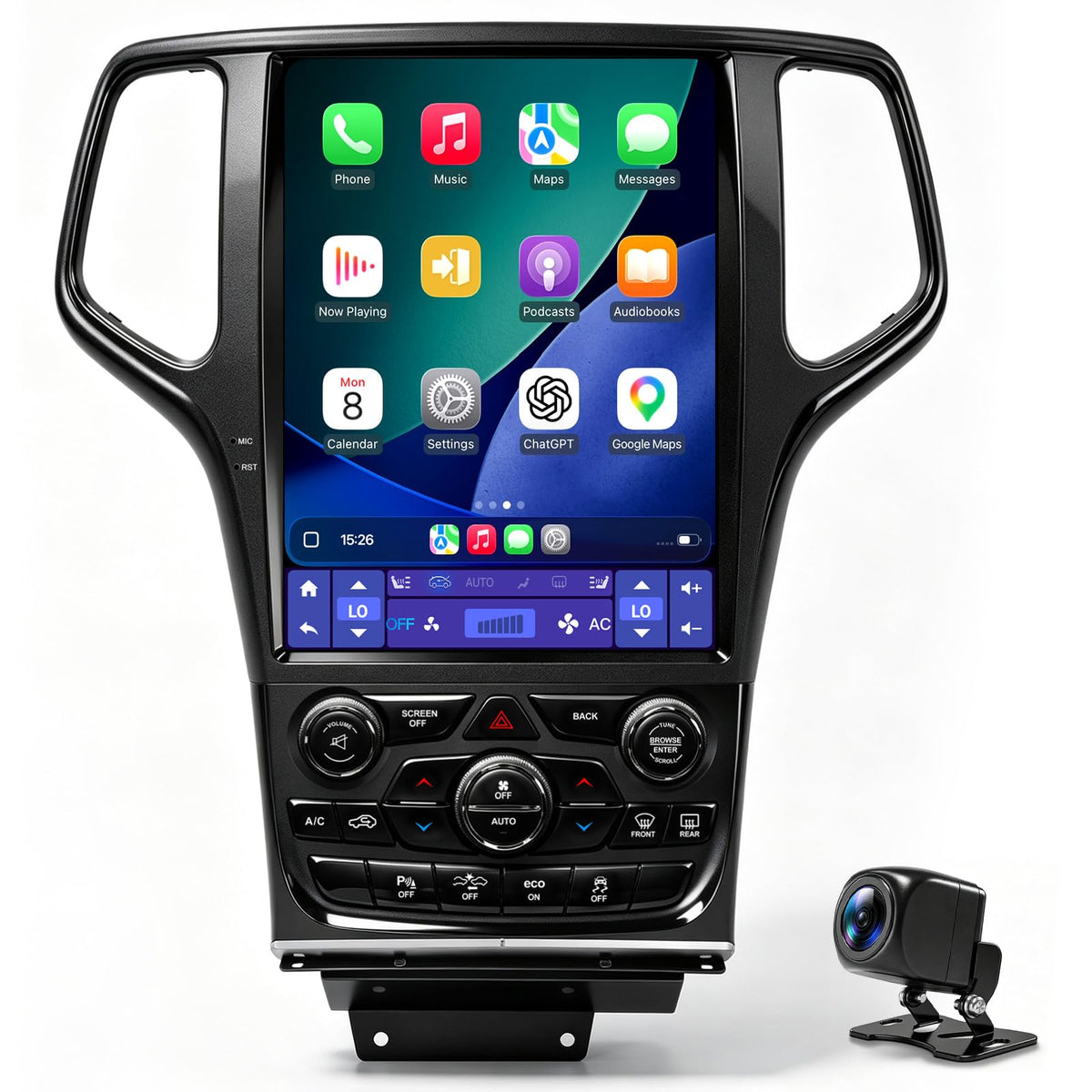 12.95" Car Radio Stereo Upgrade for Grand Cherokee 2014-2022,Wireless CarPlay Android Auto,Android 13 Head Unit with WiFi SWC GPS 1080P Backup Camera 4+64GB