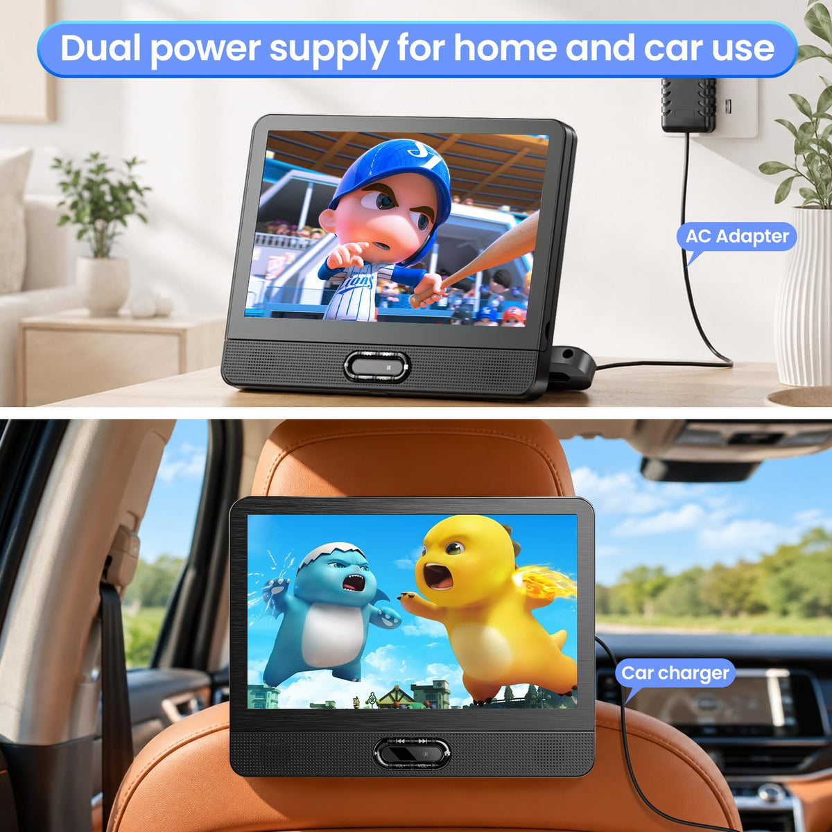 12" Car DVD Player Dual Screen Support Wireless Screen Mirroring