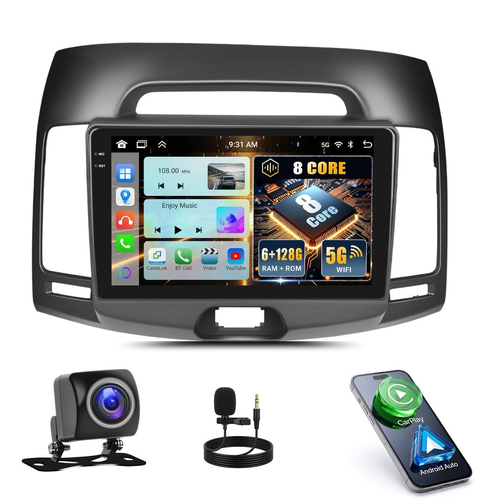 [6+128G] 8-Core Android 15 Car Radio Stereo for Hyundai 2007-2010