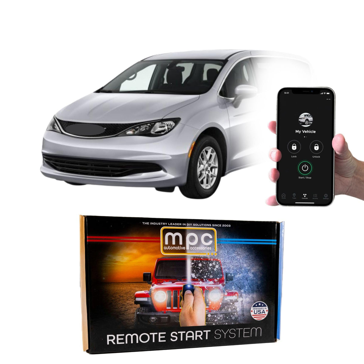 MPC Remote Start Kit Compatible with Chrysler Grand Caravan 2021-2022 || Push to Start || Gas || SEMI Plug & Play || Uses Factory Fob || Premier USA Tech Support