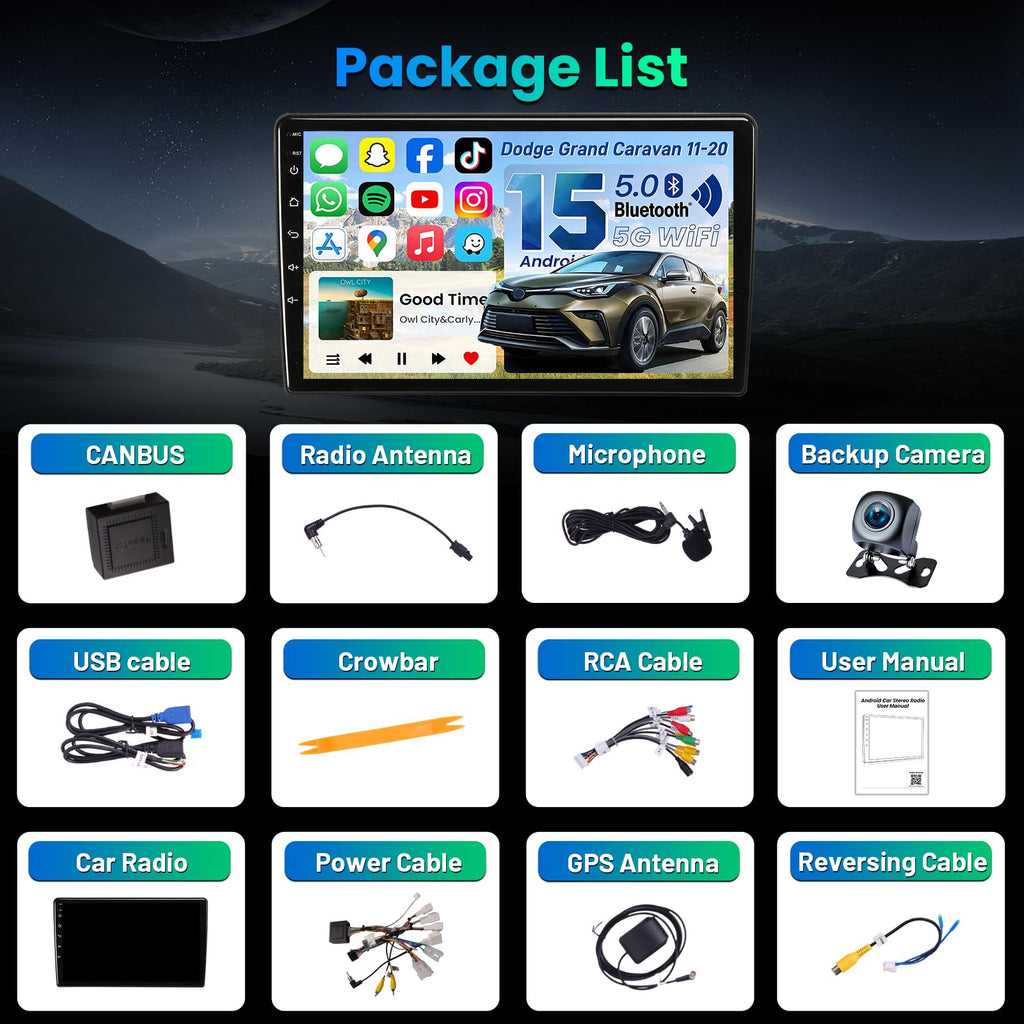 [4+64G] Car Radio for Dodge Grand Caravan 2011-2020