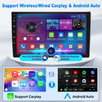 2+64G Android 14 Double Din Car Stereo Radio for Ford Focus 2012-2018, 9.7" Touch Screen Car Radio for Focus w/Wireless Carplay Android Auto GPS Bluetooth WiFi RDS DSP SWC Mic Backup Camera
