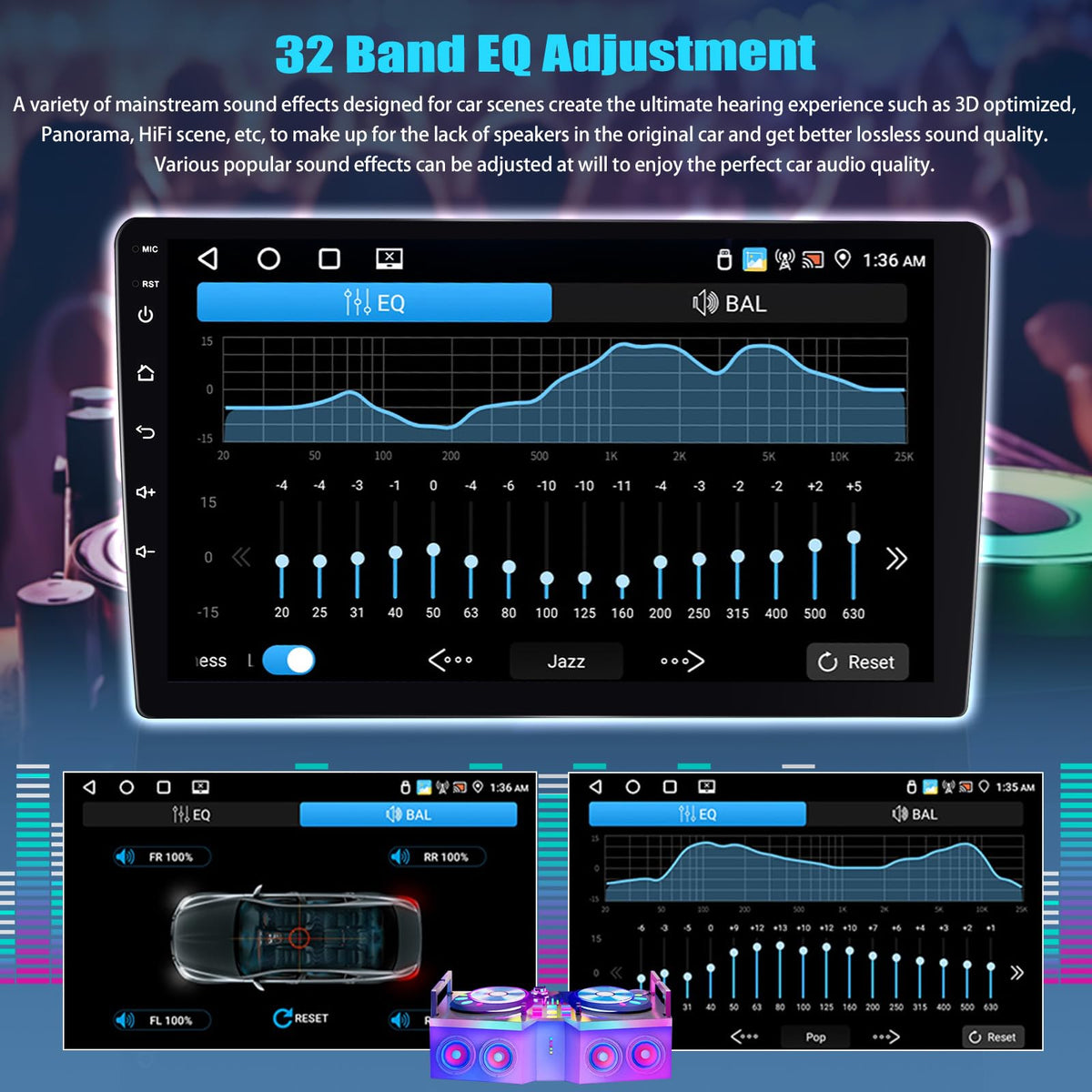 SIXTOP 4G+64G Android Car Stereo Radio for Jeep Wrangler JL Gladiator JT 2018-2021 Wireless Carplay Android Auto 9 Inch Touchscreen GPS Bluetooth 5.0 Head Unit WiFi 6 FM/RDS EQ SWC AHD Backup Camera