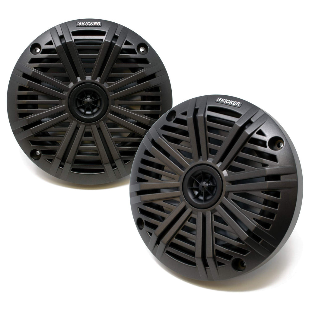 KICKER 6.5" Marine Speakers (2 Pair) Charcoal Salt Water Grills OEM Replacement Speakers