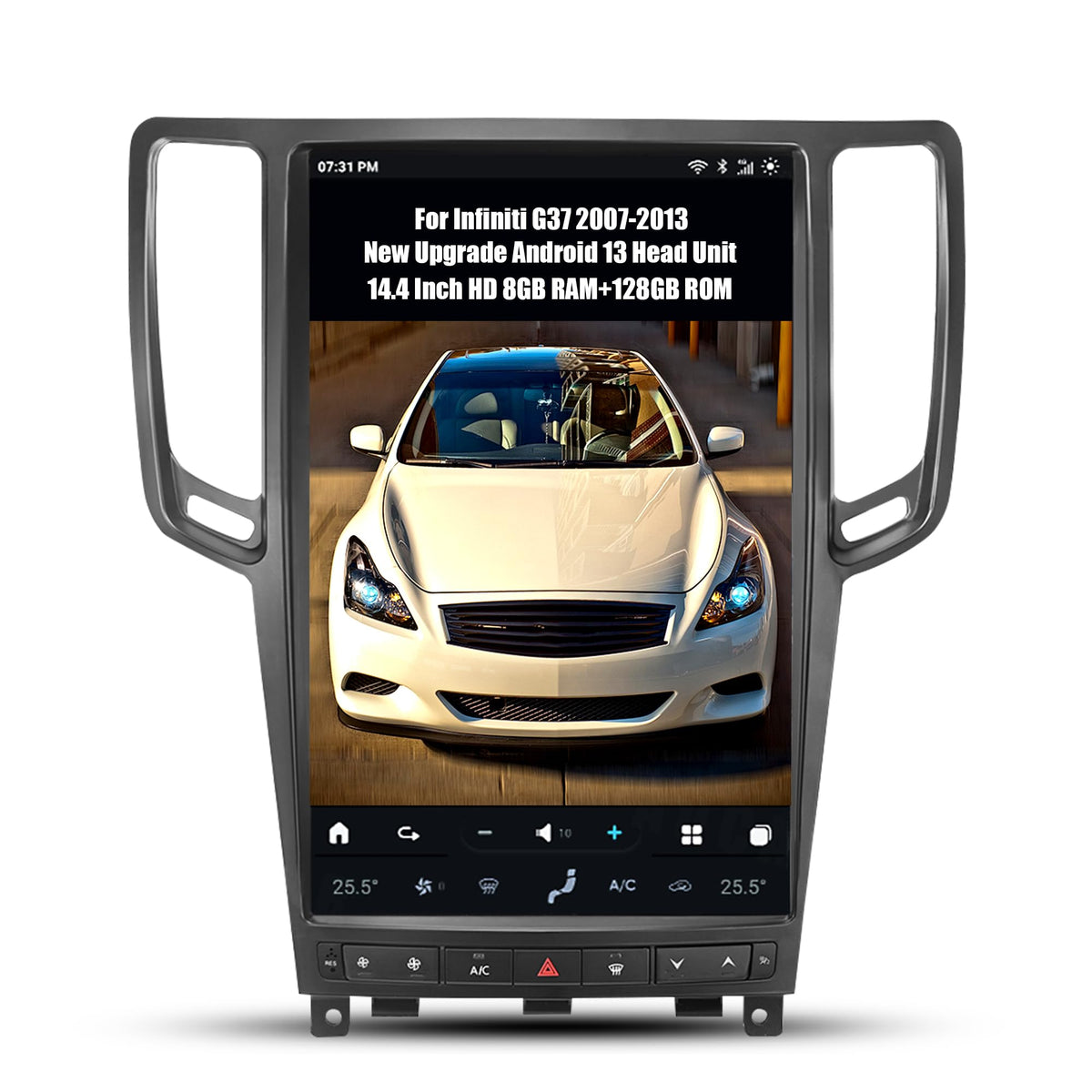 14.4" Car Radio for Infiniti G37 2007-2013, 8GB+256GB, Black