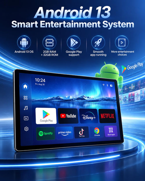 12.5" Android Car Headrest Monitor, Rear Seat Entertainment