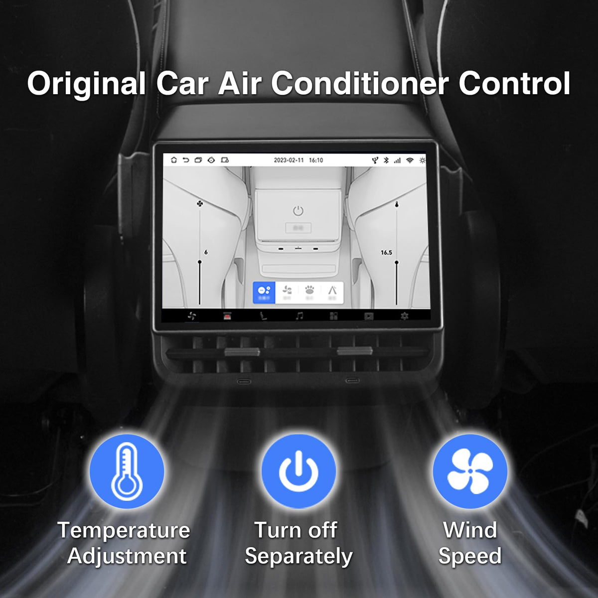 8.66" Rear Screen Compatible with Tesla Model Y 2019-2024 & 3 2019-2023