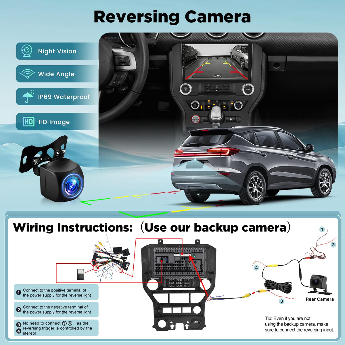 Car Radio for Ford Mustang 2015 2016 2017 2018 2019 2020, [2+64] 9 inch Android Touchscreen Stereo with Carplay/Android Auto, GPS Navigation, WiFi, Bluetooth 5.0, SWC, FM/RDS
