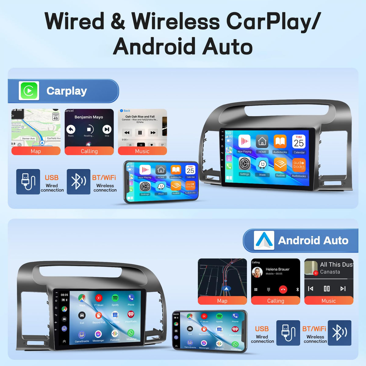 [4G+64G] 8 Core Car Radio for Toyota Camry 2002 2003 2004 2005 2006