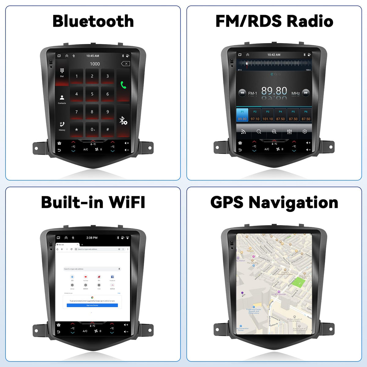 [8Core 4+64G] Android 15 for Chevrolet Chevy Cruze J300 2009-2015 Car Radio