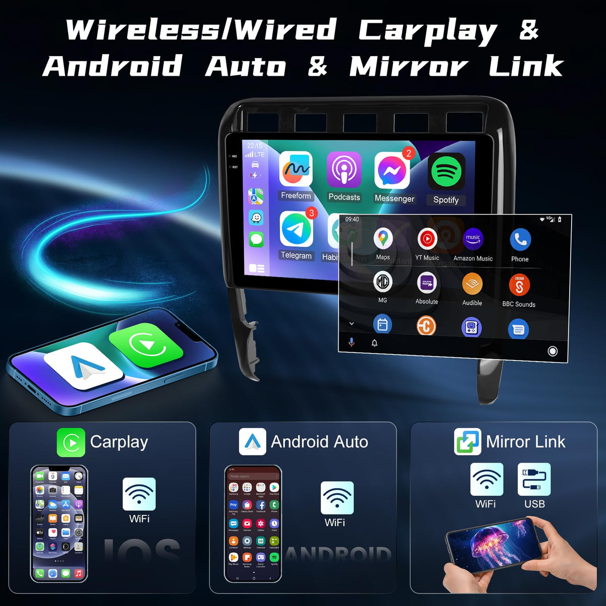 Android Radio for Porsche Cayenne 2003-2010 with Carplay and Android Auto