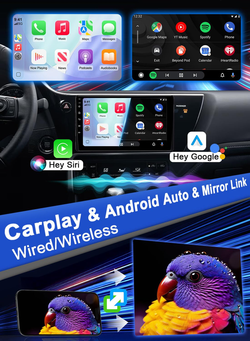 6GB RAM & 128GB ROM Plug & Play for Toyota Corolla Radio 2017-2019