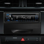KENWOOD KDC-BT282U CD Car Stereo - Single Din, Bluetooth Audio, USB MP3, FLAC, Aux in, AM FM Radio, Detachable face with White 13-Digit LCD Display and Blue Button Illumination