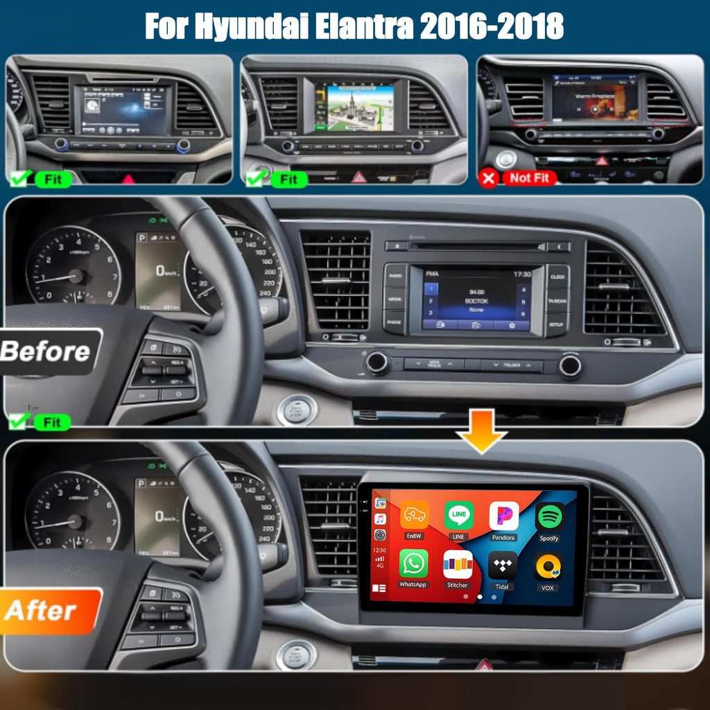 [6+128G] 8-Core Android 15 Car Radio Stereo for Hyundai 2016-2018