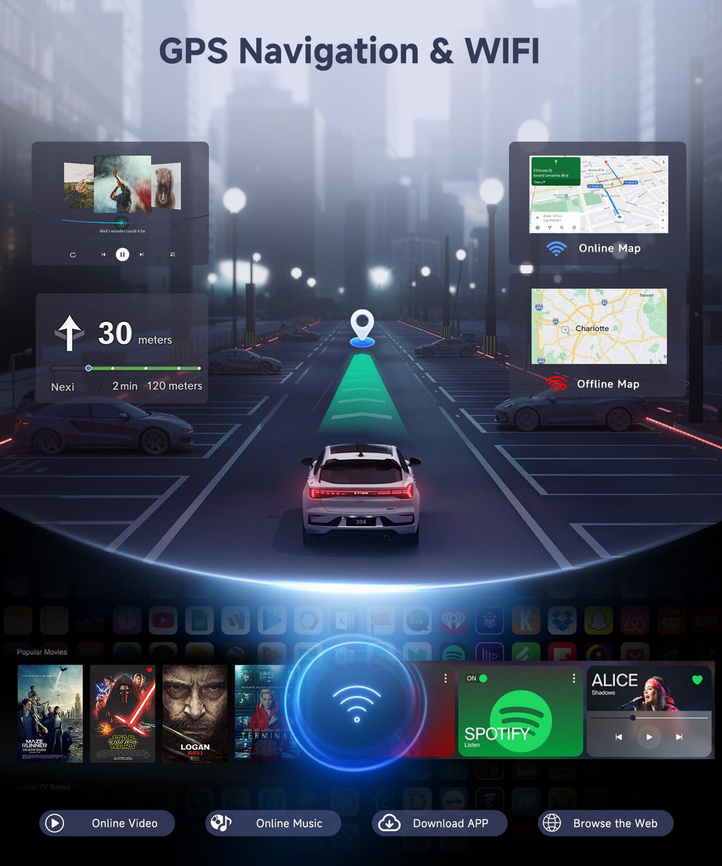 6G+128G Android Car Stereo for Dodge Ram 1500 2008-2012 Jeep Wrangler JK 2007-2018 with Wireless CarPlay Android Auto, Orderich 7 Inch Car Radio GPS Navigation WIFI SWC Bluetooth FM with Backup Camera