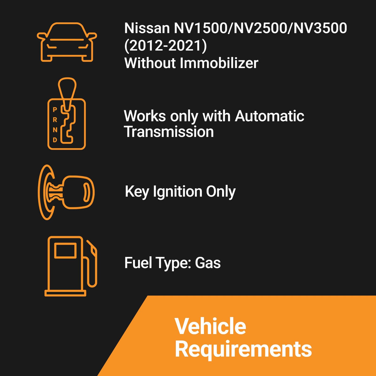 Start-X Remote Starter Kit for Nissan NV1500/NV2500/NV3500 (2012-2021)