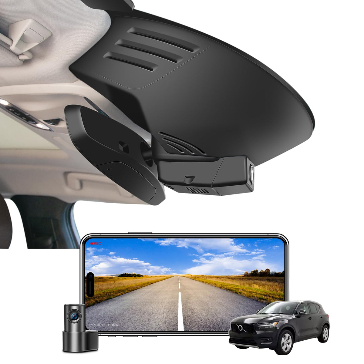 Front 4K & Rear 1080P Dash Cam Custom for Volvo XC40 2019-2022 (Model A)
