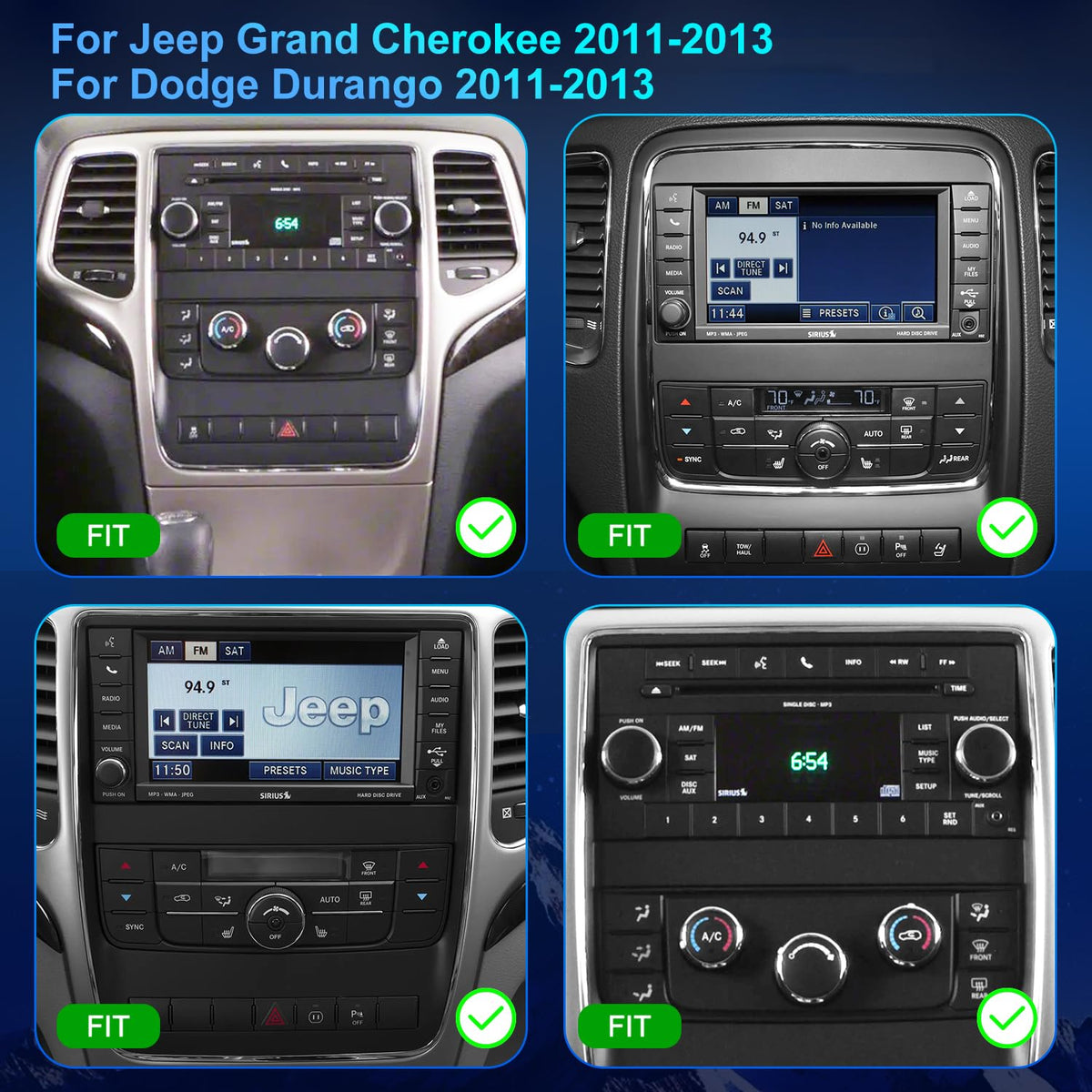 5GWiFi Car Radio for Jeep Grand Cherokee 2011-2013, Dodge Durango 2011-2013