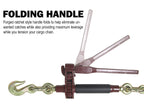Folding Handle Ratchet Load Binder 3/8" - 1/2" - Premium Working Load 12,000 LBS - Grab Hooks Grade 70 (Cargo Control Transport Heavy Duty Hauling) - Pack of Four