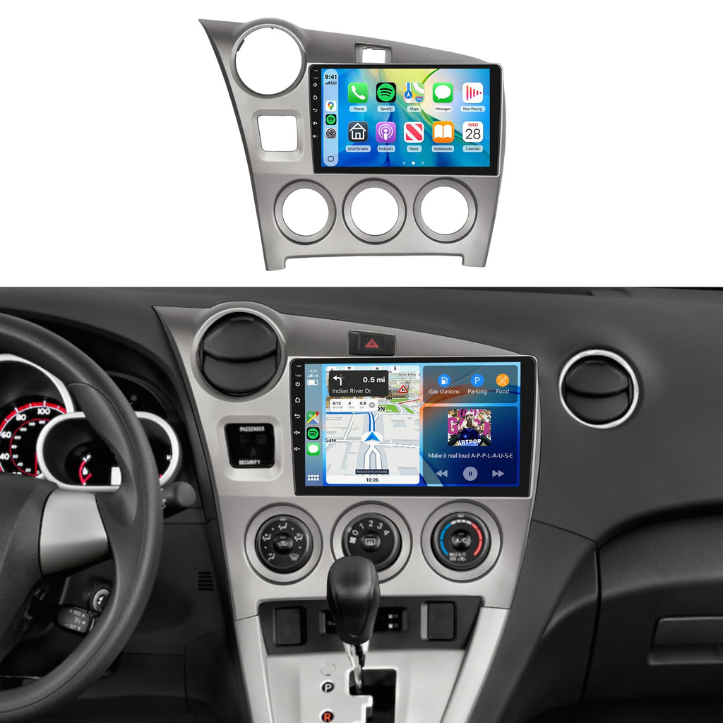8Core 6GB+128GB Android 15 Radio for Toyota Matrix 2009-2014 Car Stereo with 9 Inch 1280x720 IPS Touchscreen,Wireless Carplay/Android Auto GPS DSP 46EQ 5.0Bluetooth WiFi FM/RDS SWC Camera