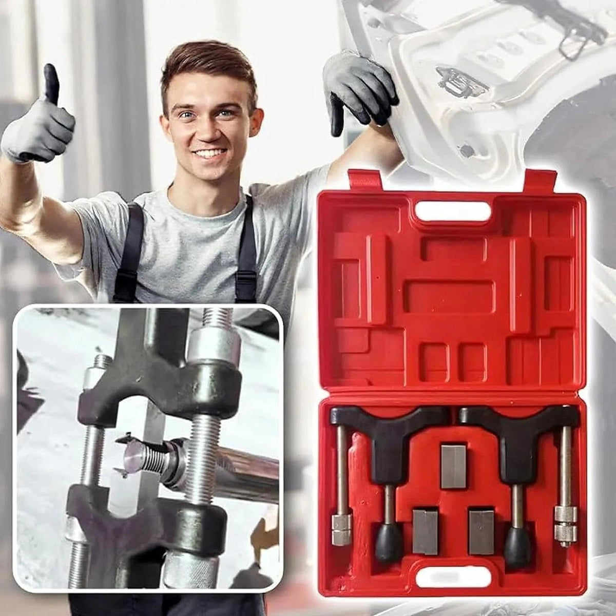 Integrated Half Shaft Sleeve Thread Repair Tool Kit, Universal External Bolt Thread Repair Tool, Quick Adjustment Restorer with 30-110mm Adjustment Range for Automotive Use