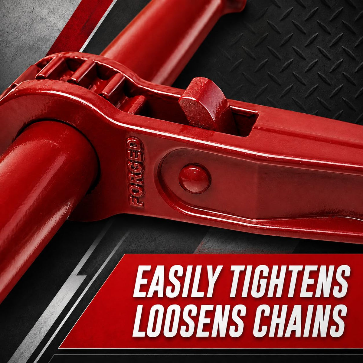 BXRTool US Chain Load Binder with Forged Grab Hooks ¼” – 5/16” -10 Pack - Heavy Duty - Chain Binder Tie Down - 2,600lbs WLL