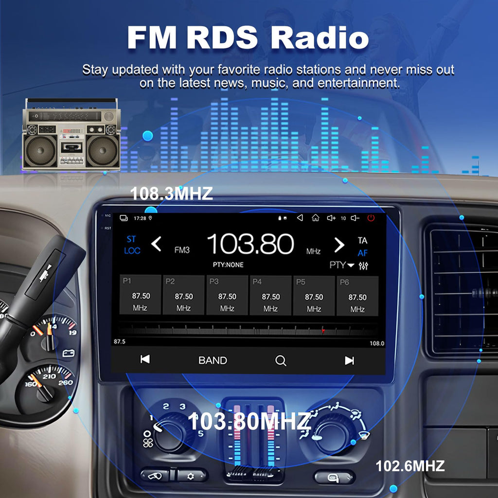 9 Inch Car Stereo for Silverado, Sierra, Suburban, Tahoe 2003-2006