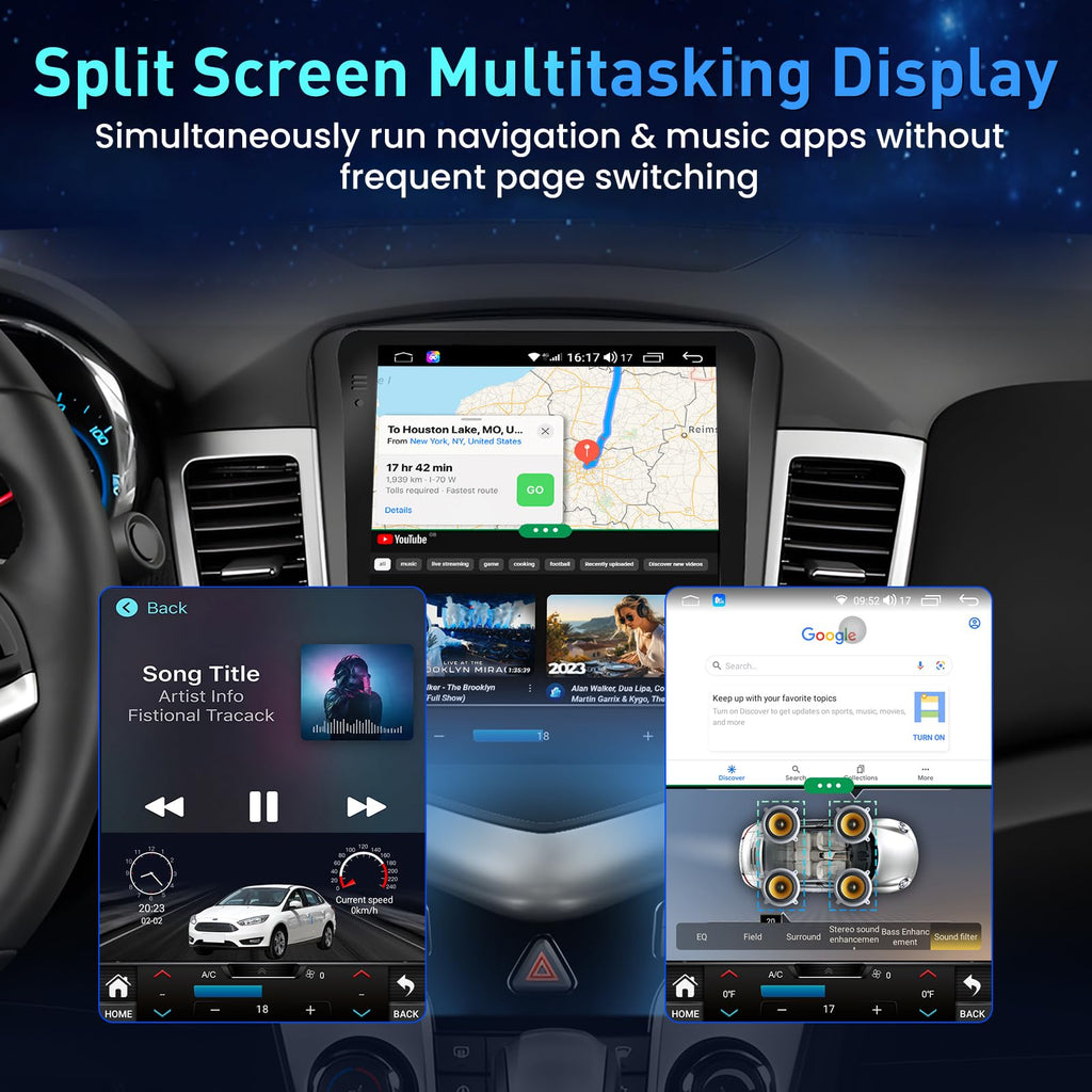 4 + 64GB ROM Android 15 Car Radio for Chevrolet Chevy Cruze 2009-2015