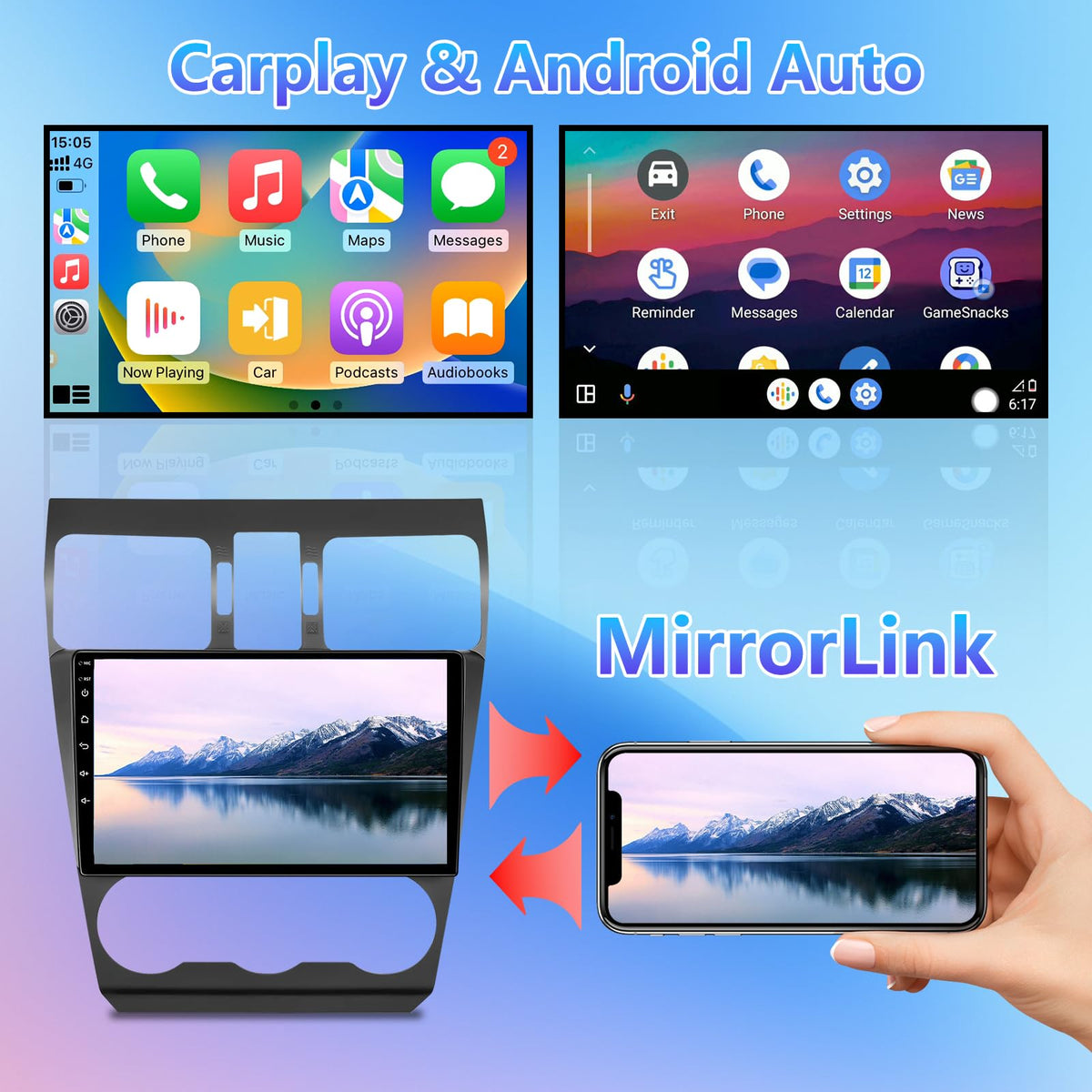 Android 13 Car Stereo Radio Compatible with Subaru Forester WRX Impreza STi Crosstrek 2016-2018 with Wireless CarPlay Android Auto 9" Screen, 2+64G, WiFi/Bluetooth/GPS/Backup Camera