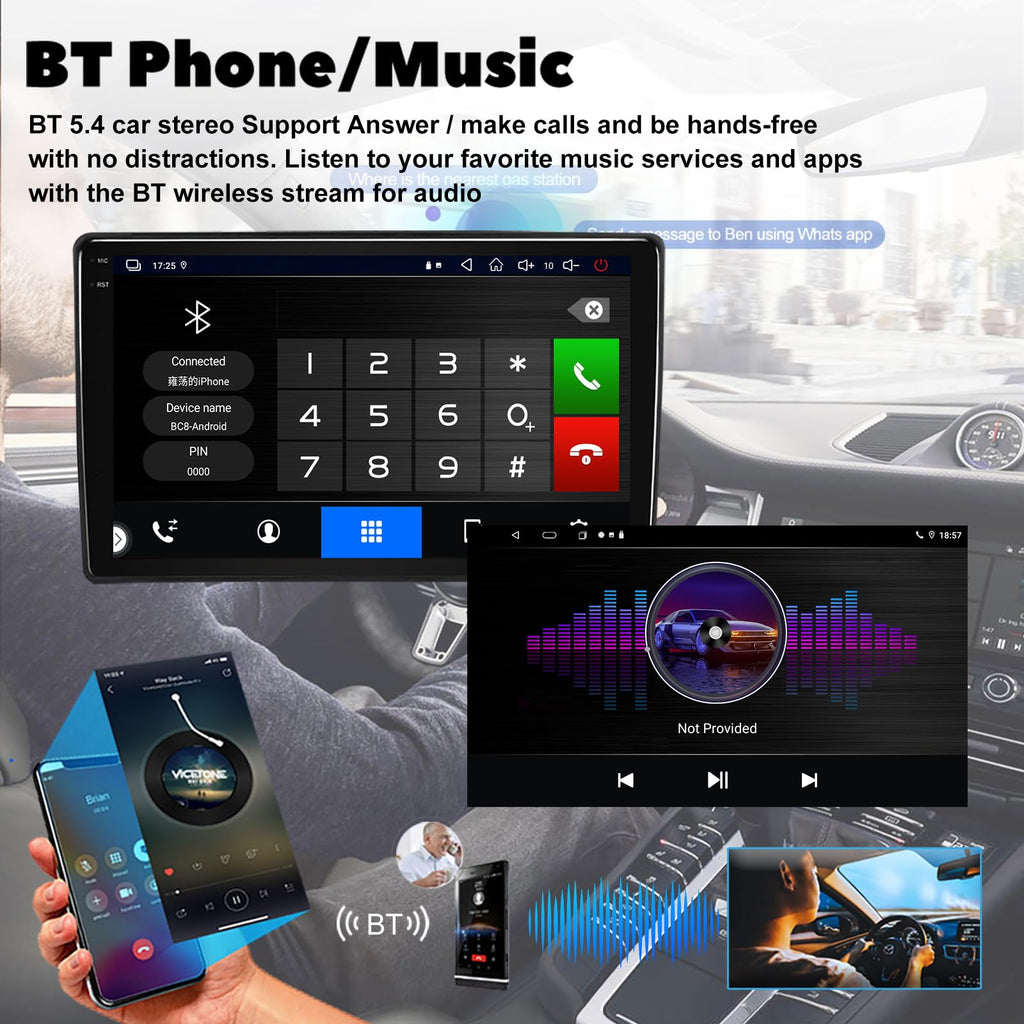 4+64G 9 Inch QLED Touch Screen Car Stereo for GMC Sierra Yukon 2003-2006