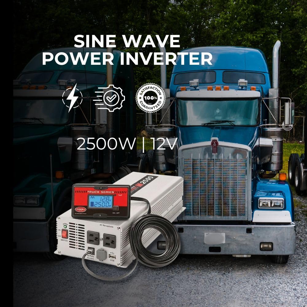 Tundra M Series - Truck Power Inverter - Modified Sine Wave 2500W / 12 Volts DC to 120 Volts AC - M2500