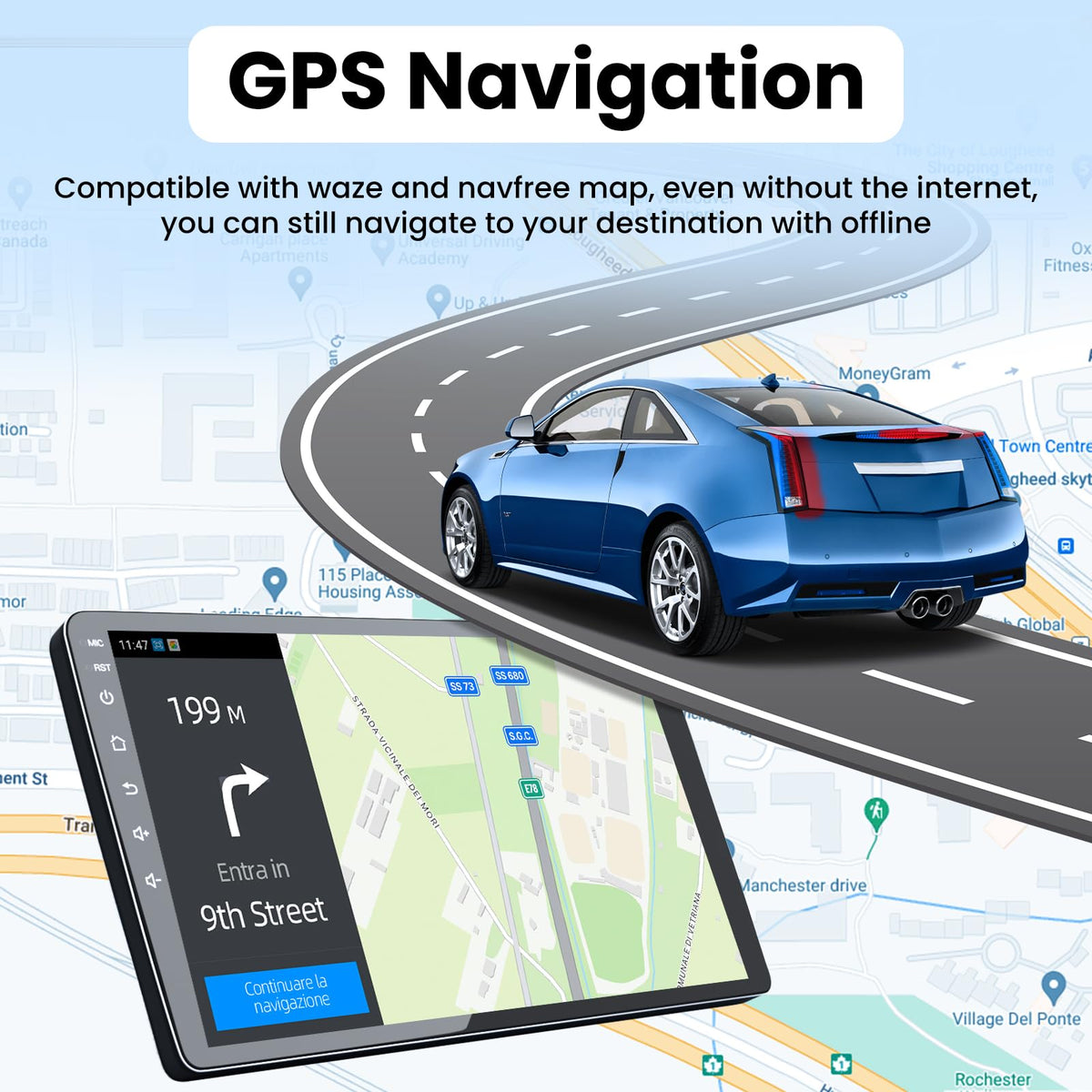 [4+64G] Car Radio for Jeep Compass 2017-2020: 10inch 1280 * 800HD Touch Screen Head Unit Stereo Replacement FM RDS CarPlay Android Auto 5GWiFi Bluetooth5.0 1080P Backup Camera SWC GPS
