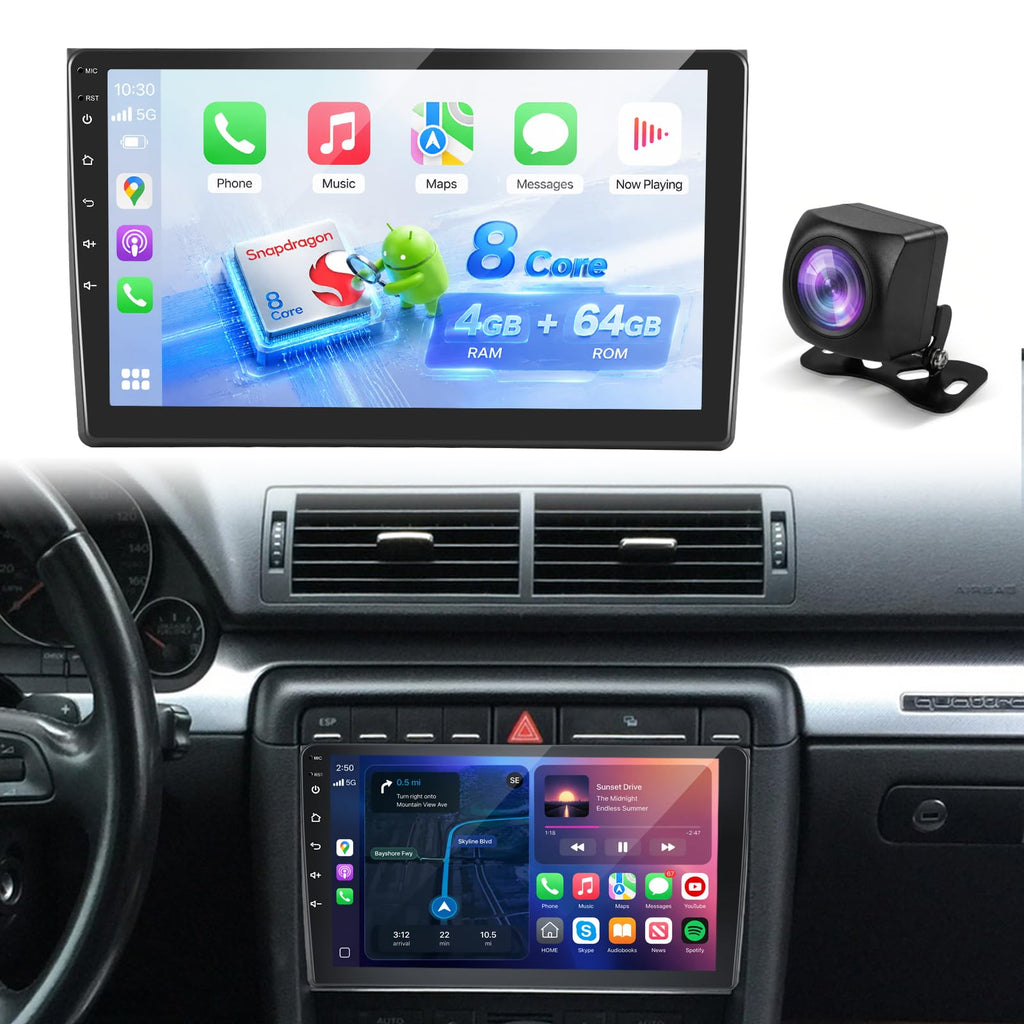 [8 Core Qualcomm 4+64G] for Audi A4 S4 RS4 2002-2008 Android Radio