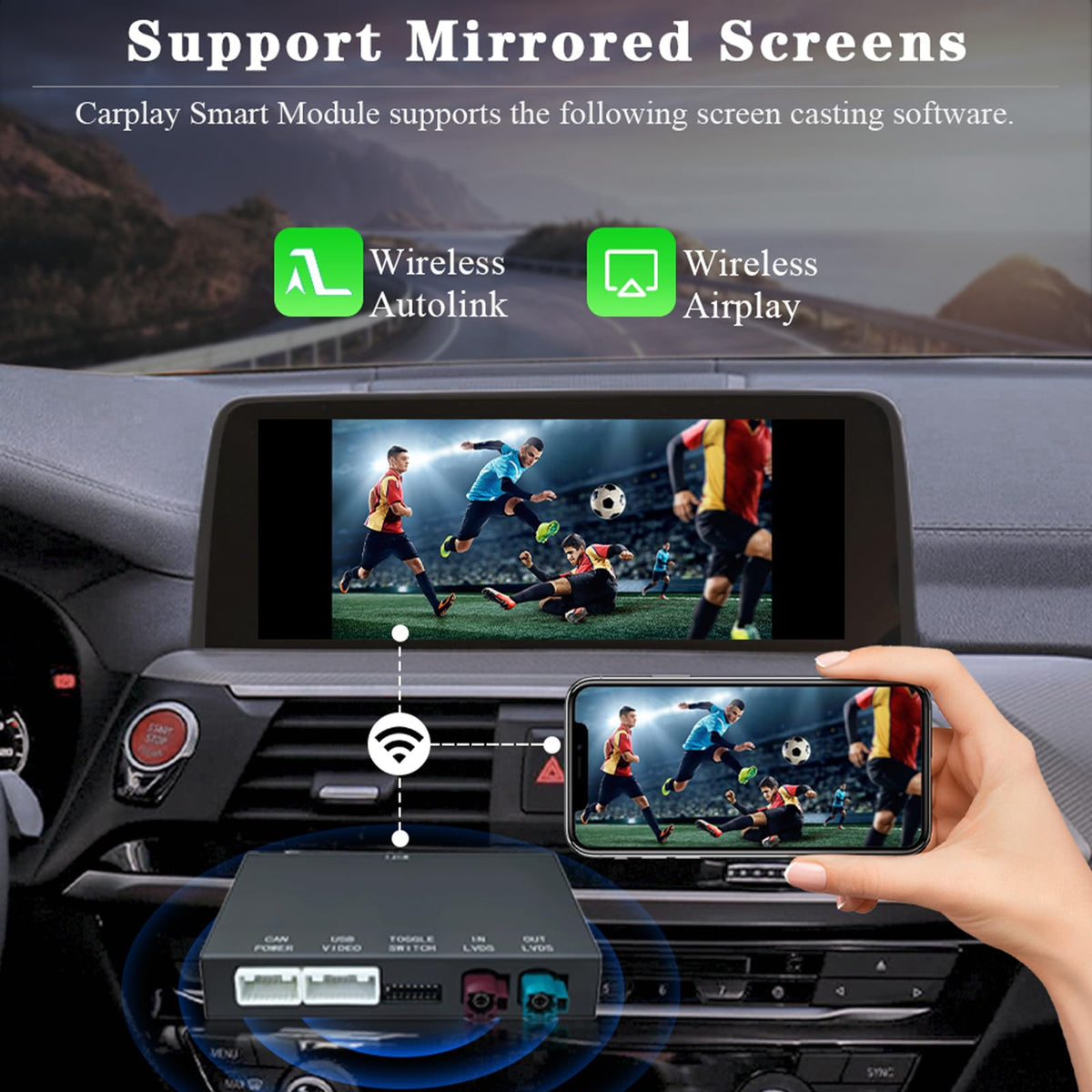Wireless CarPlay Android Auto Retrofit Kit Decoder Box for BMW NBT System 1/2/3/4/5/6/7 Series X3/X4/X5/X6,Support Mirror Link,Camera, GPS, Siri, YouTube, for BWM Accessories