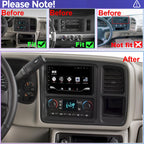QLED Radio for Chevy Chevrolet Silverado SSR Tahoe 2003-2006,GMC Siera Yukon 2003-2006,Hummer H2 2003-2007,CarPlay Android Auto Ready,Steering Wheel Control,Free Back Camera