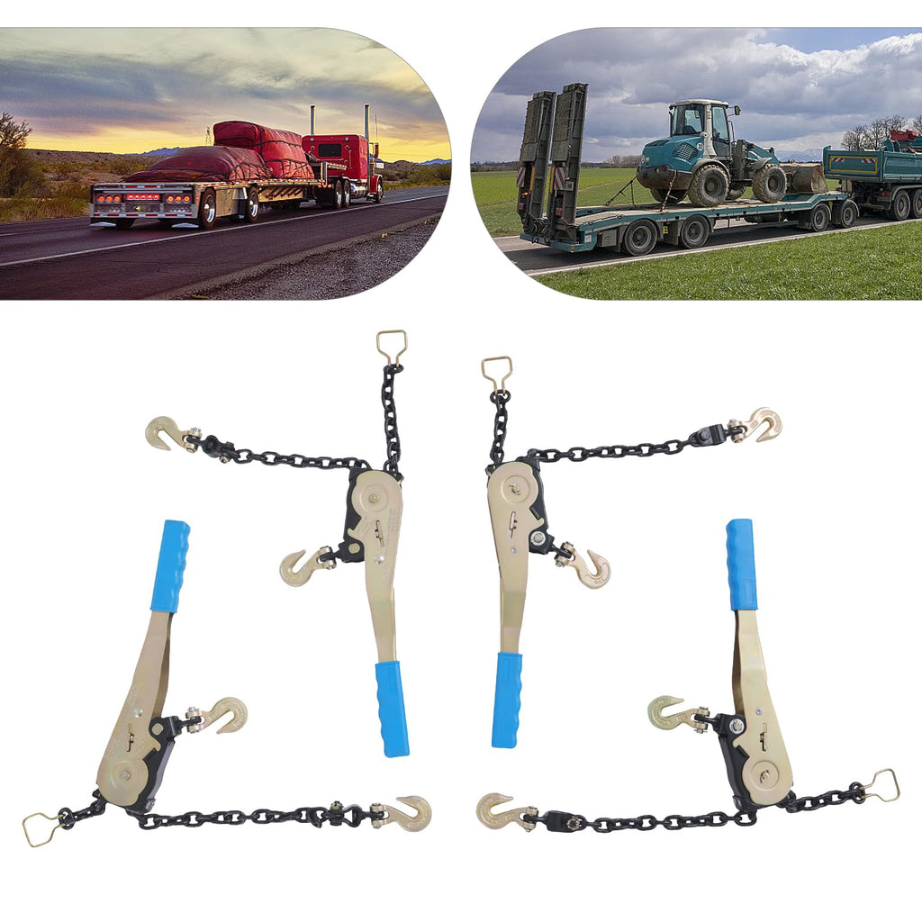 2500LBS Ratchet Chain Binder 4pc Cargo Load Tightener for 1/4"-5/16" Chain