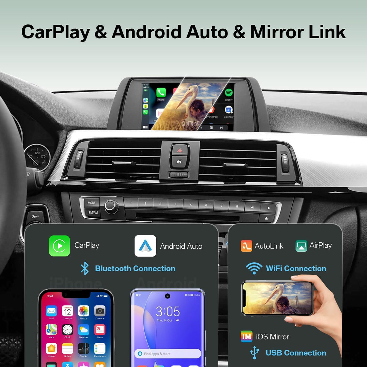Wireless CarPlay & Android Auto MMI Interface Decoder for BMW NBT System