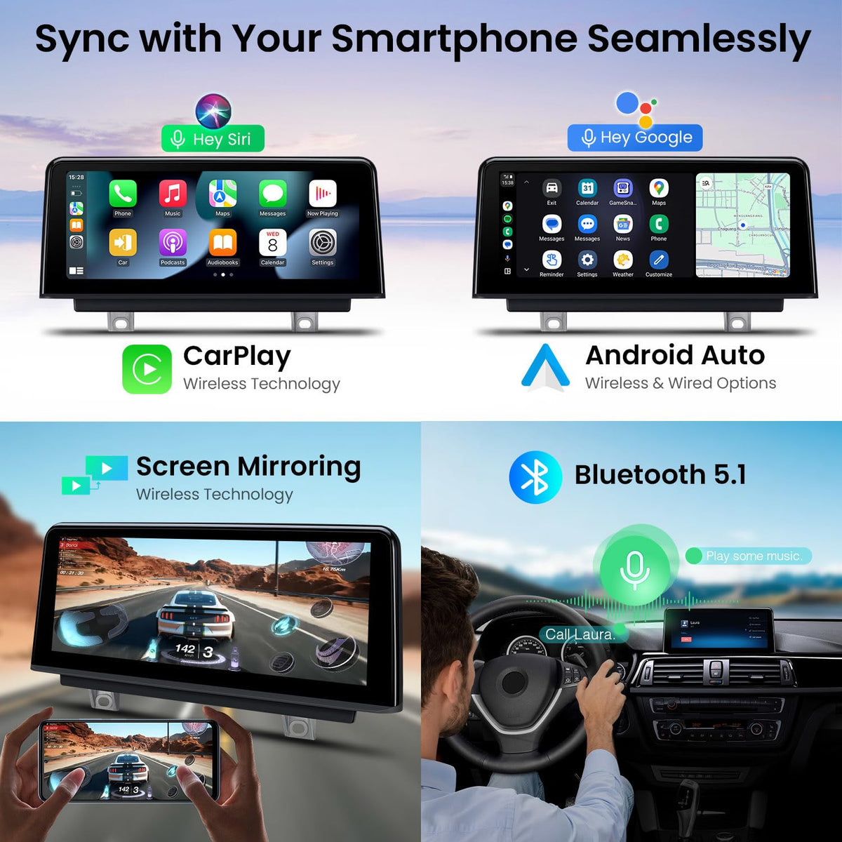 XTRONS Qualcomm 662 Android Car Stereo for BMW F30 F31 F32 F33 F34 F36 M3 M4 NBT System, 10.25 Inch IPS Touch Screen GPS Navigation Support Wireless CarPlay Android Auto Backup Camera (8+128GB)