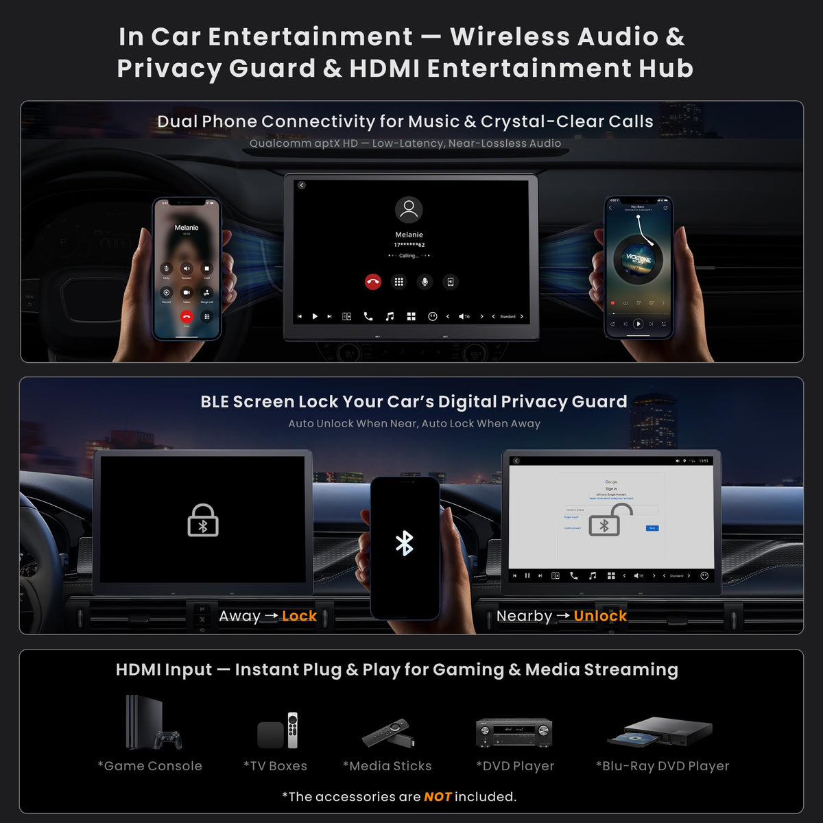 12.95" AI ScenePilot Android Car Stereo&Second Touchscreen with Dashcam