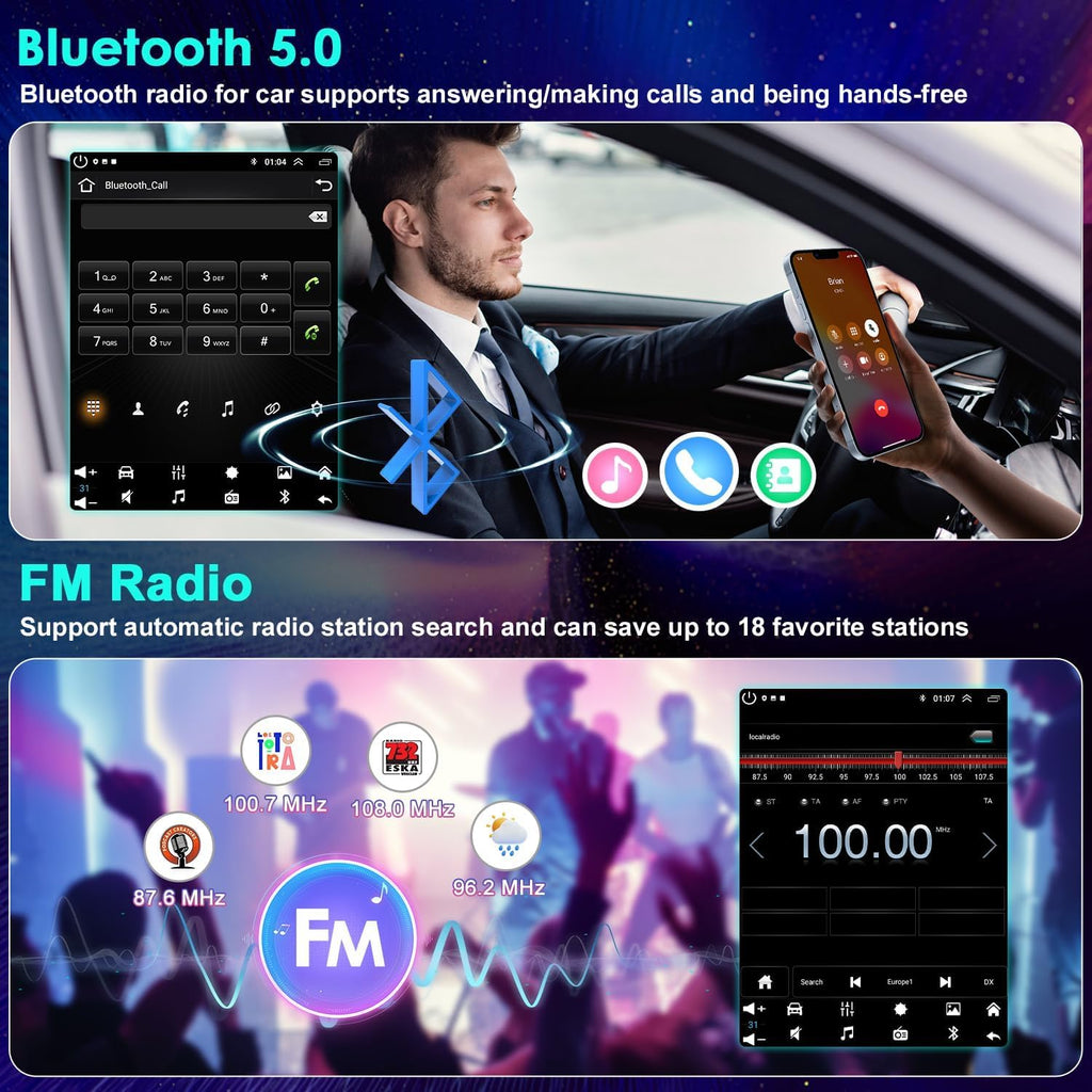 9.7" Car Radio for Car Radio for 2006 2007 2008 Dodge Ram 1500 2500 3500 [2+32G] with Wireless Carplay Android Auto Bluetooth Touchscreen Stereo GPS/SWC/FM