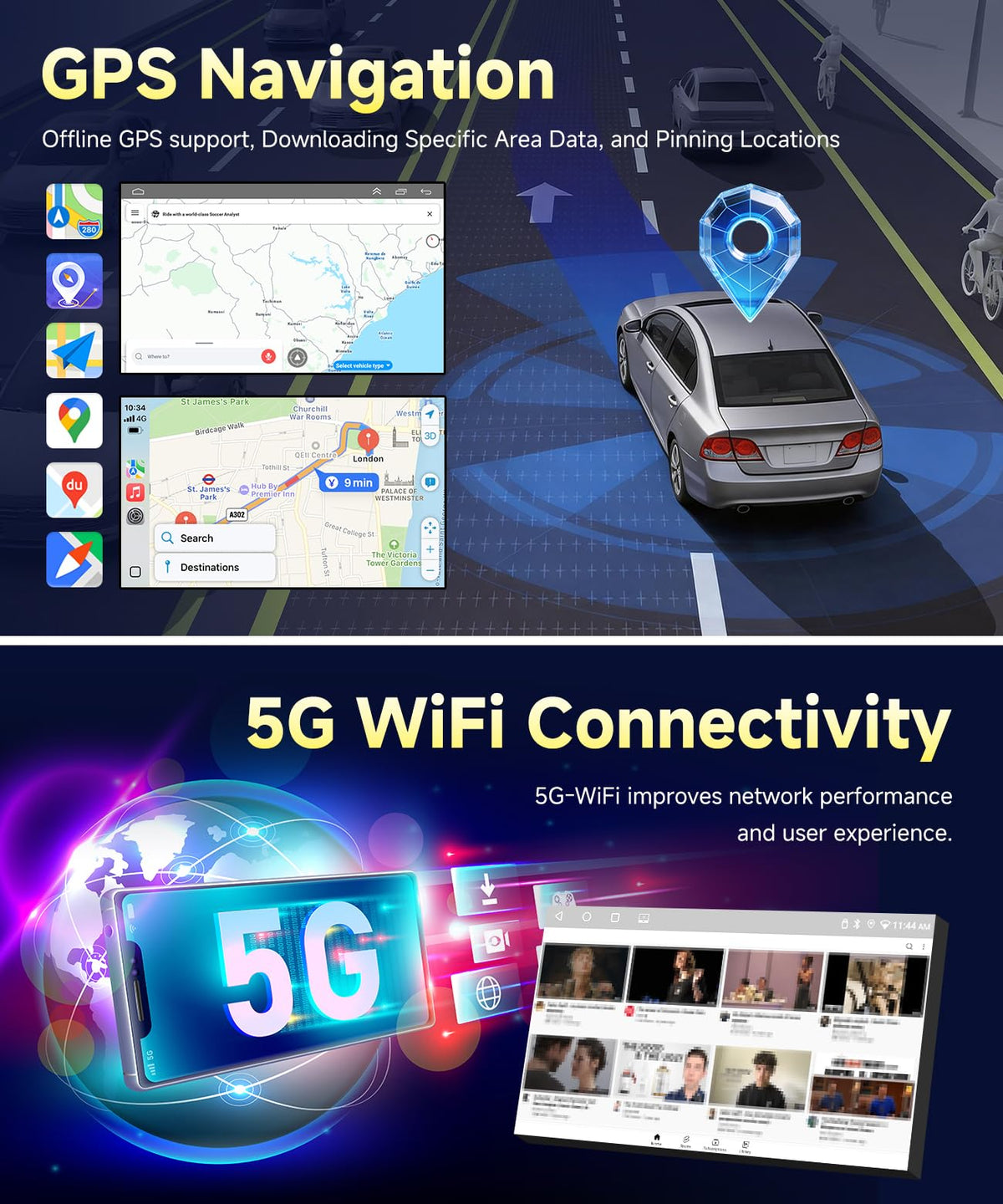 VQU 8Core 4G+64G Car Stereo for Honda Civic 2013-2017 Radio Apple CarPlay