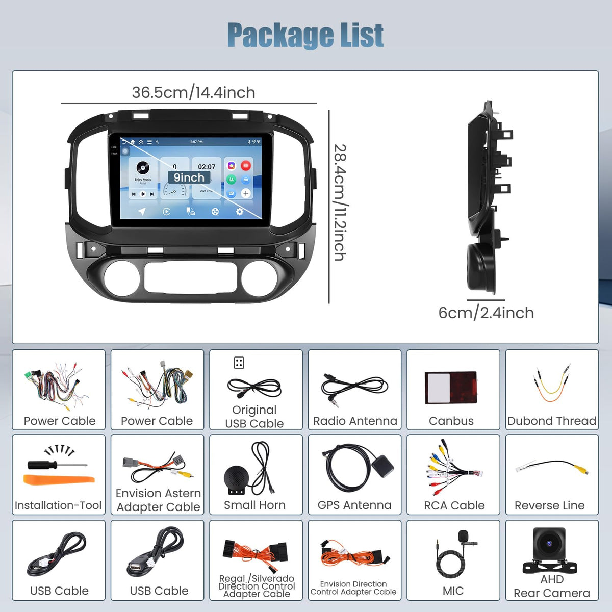 [DSP&EQ] 4+64G 9" Car Radio for Chevy Colorado/GMC Canyon 2015-2018