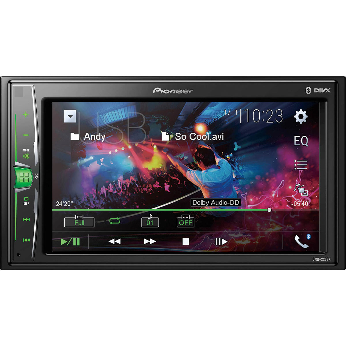 Pioneer DMH-220EX 6.2" Resistive Touchscreen, Bluetooth, Back-up Camera Ready - Digital Media Receiver