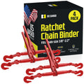 DC Cargo Heavy-Duty Ratcheting Chain Binder 3/8"-1/2", Load Binders with 9,200 lbs Working Load Limit - Chain Binders Ratcheting for Secure and Safe Transport (Pack of 4)