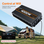 4000W Power Inverter, Inverter 12v to 110v 8000W Peak LCD Display