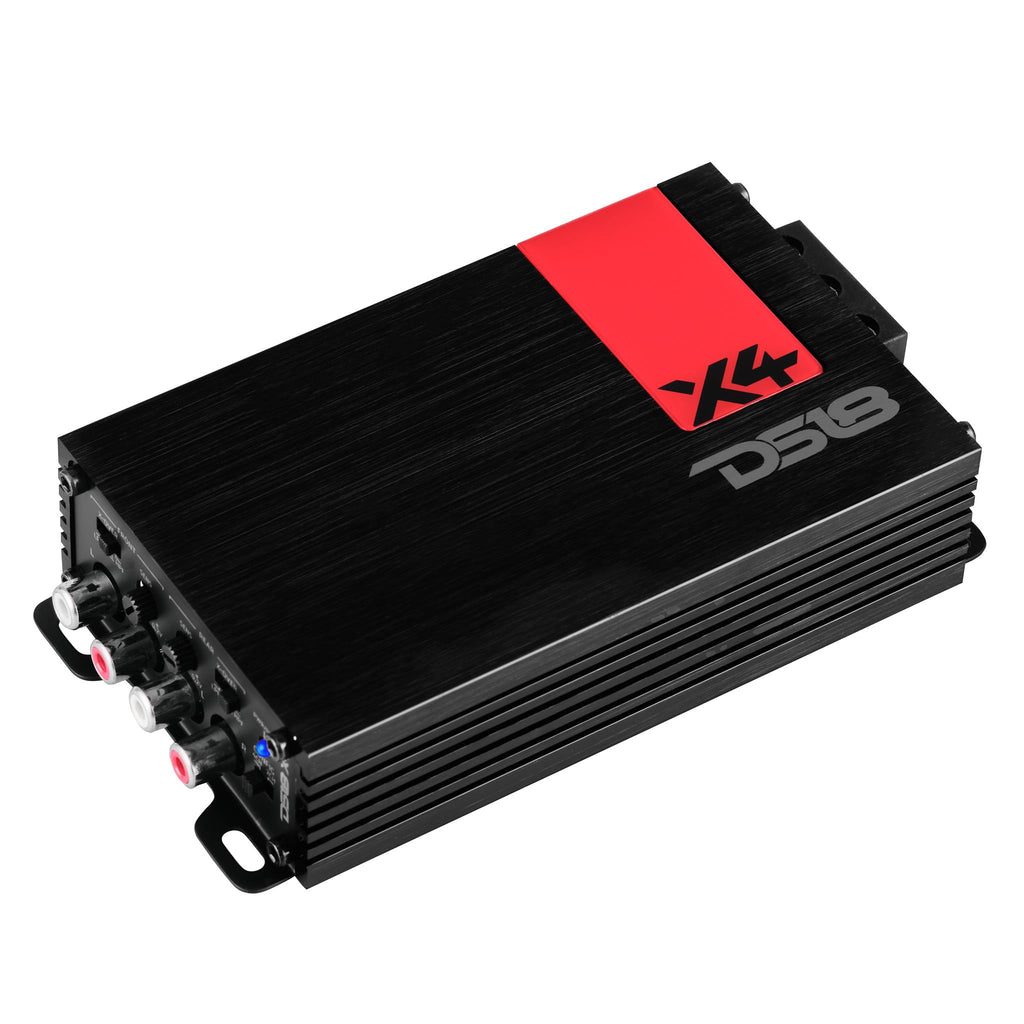 DS18 X4 Amplifier 4-Channel Ultra Compact Class D 4 x 70 Watts RMS @ 4-ohm, Stereo Full Range, Car Audio Amplifier, Great Compact Amp for Motorcycle, Powersports