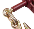 Mytee Products 3/8" Grade 70 Chain and Binder Kit | Includes (2) 3/8" - 1/2" Ratchet Load Binder Severe Duty & (2) 3/8" x 12' G70 Transport Chain w/Grab Hooks | 6600 lbs WLL for Truck Trailer Tie Down